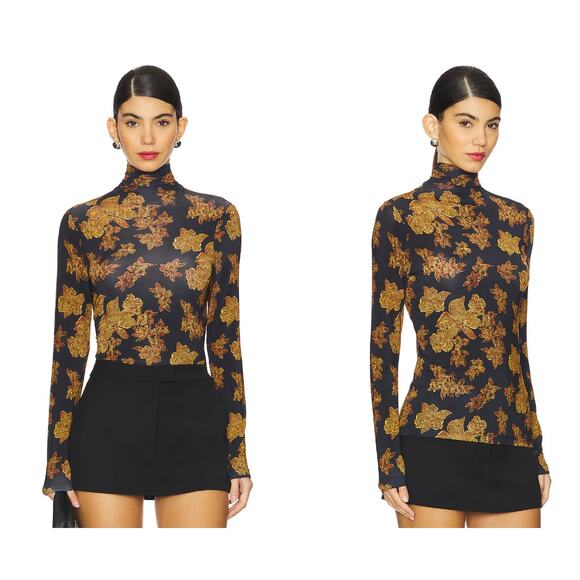 Ulla Johnson Aurelia Turtleneck Top in Onyx - Picture 2 of 12